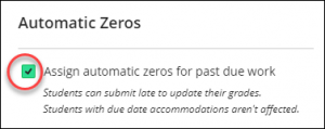 automatic zero checkbox