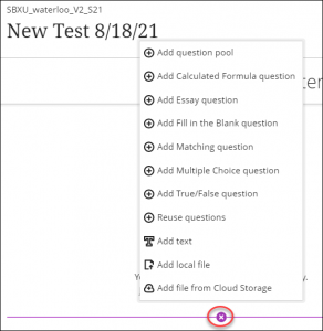 Add questions to test