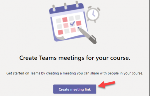 Create meeting link on MS Teams