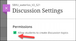 Discussion Settings on Discussion page