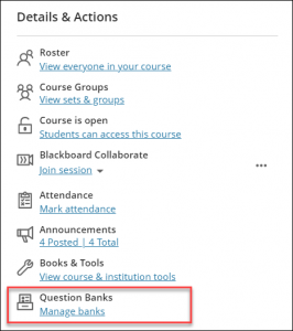 Question banks on Details & Actions