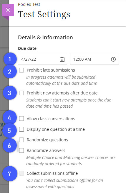 Editing Assessment Settings In Blackboard Ultra   Faculty Blackboard