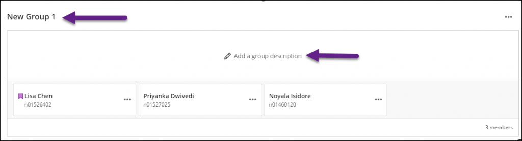 edit group name or add a description