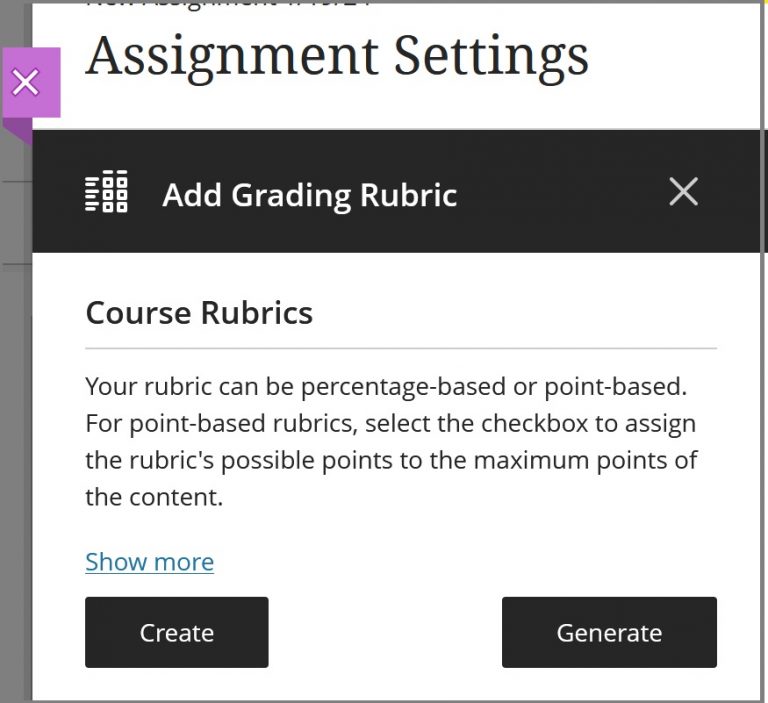 how to add rubric to assignment in blackboard