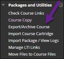 Export/archive course