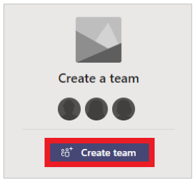 Create team button