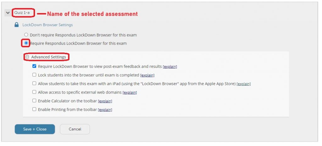 Using Respondus LockDown Browser – Faculty Blackboard