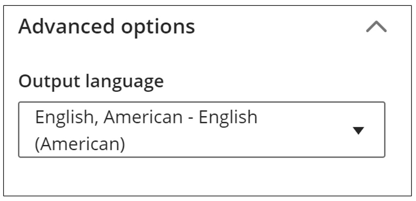 Language Output Option