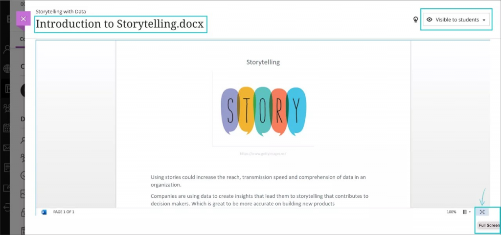 Learn Ultra add file by open it from OneDrive and visualizing it within a course