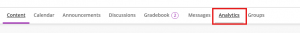 The analytics tab highlighted with a red square.