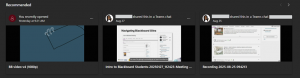 The 'recommended' area that includes various video files in your OneDrive.