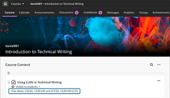 a square around the multiple due dates appearing under Discussion content items.