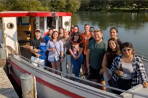 People on boat in Denmark
