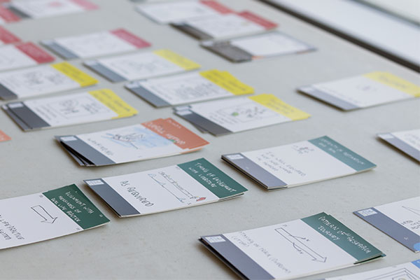 table full of pamphlets