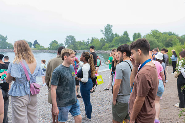 students at a Toronto beach