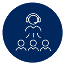 icon of three people listening to someone talking