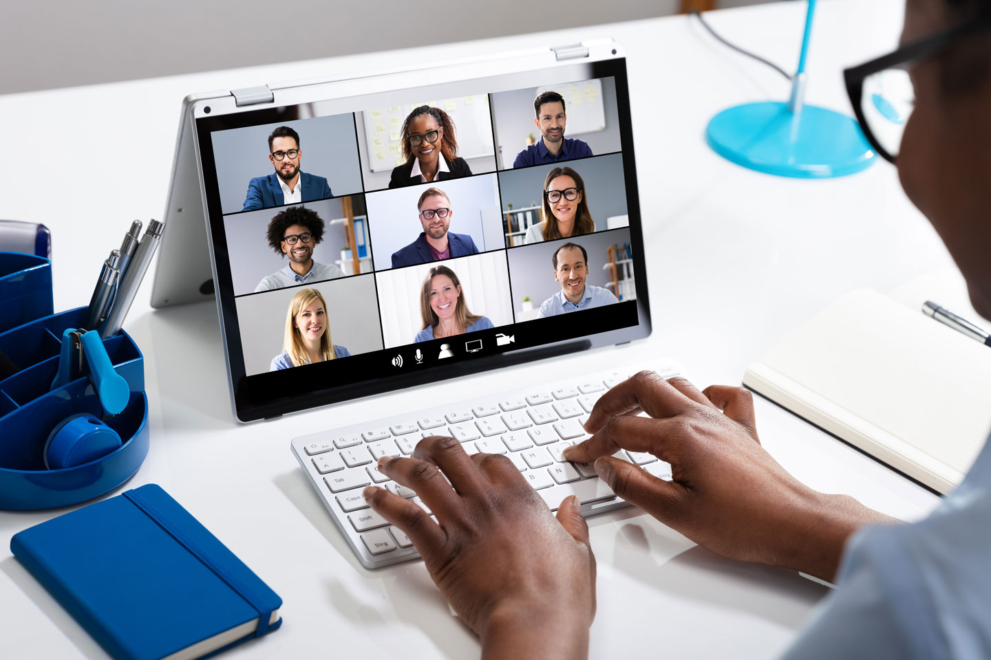 Video conference call with multiple people