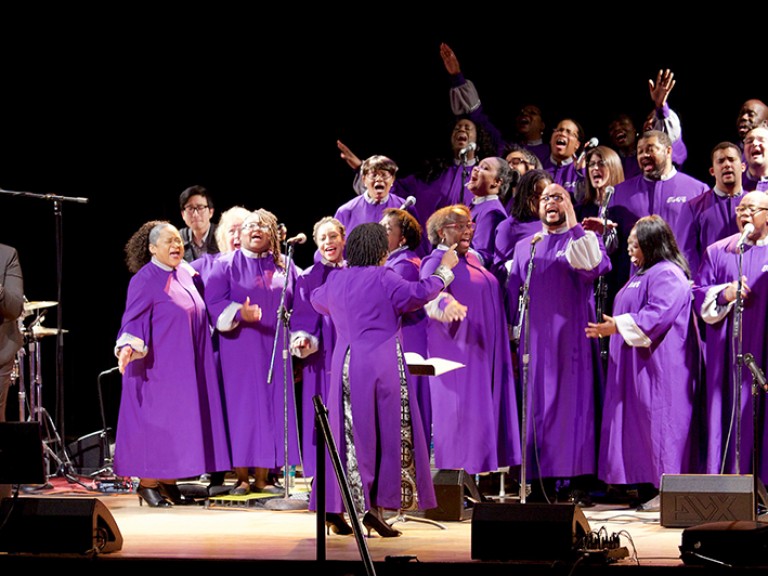 large choir onstage