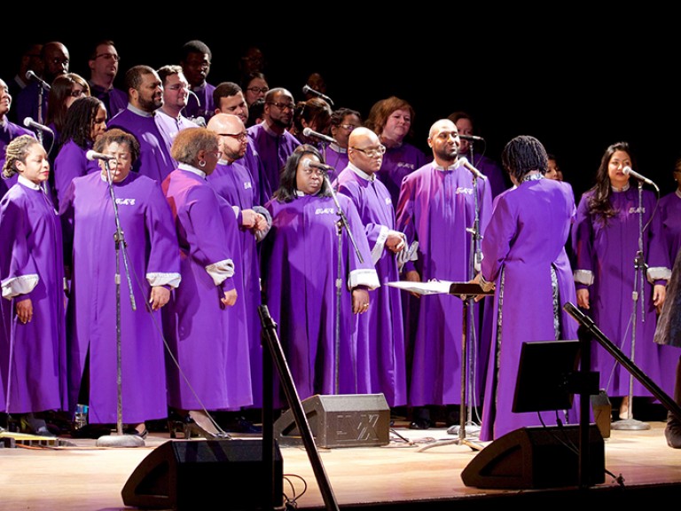 large choir onstage