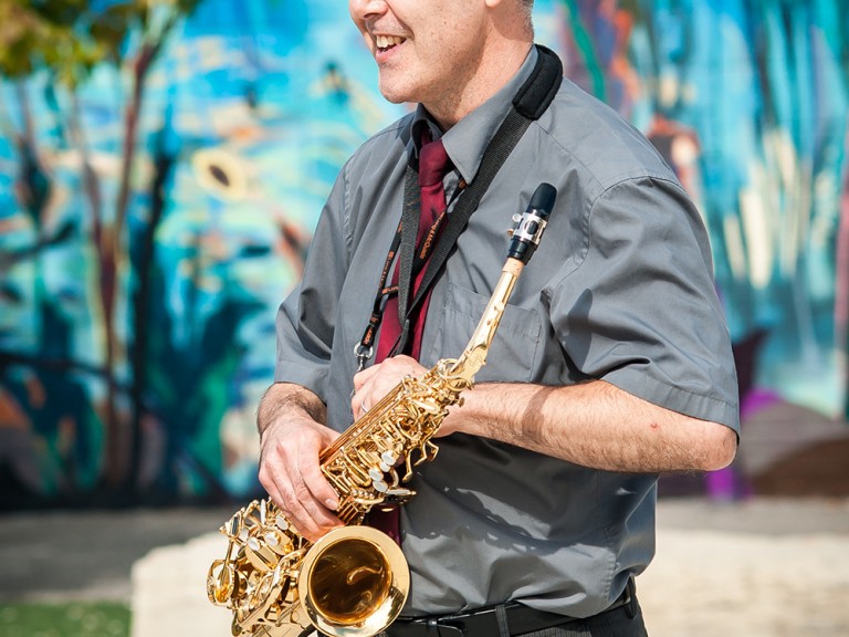 Man with saxophone 