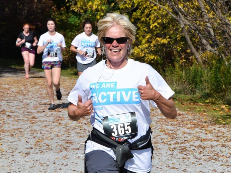 Woman running in mental health race