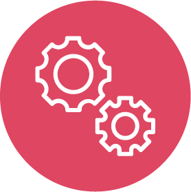 Icon of two intermeshed gears