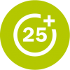 25+ text icon (mature students are typically 25 years or older)
