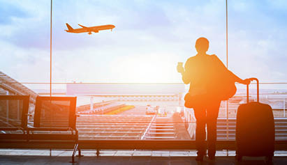woman waiting at airport
