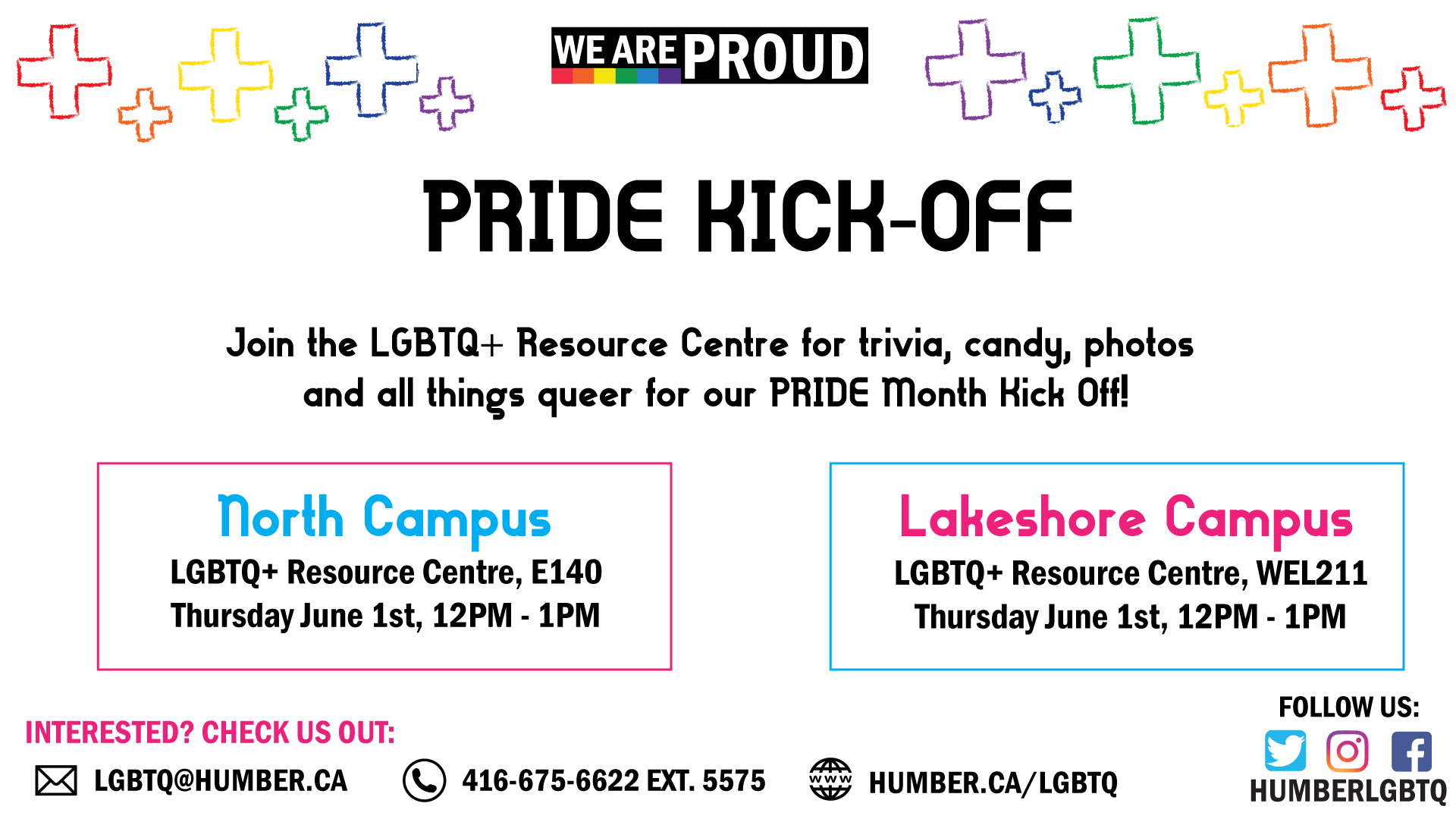 Join the LGBTQ+ Resource Centre for trivia, candy, photos and all things queer for our Pride Month Kick Off!