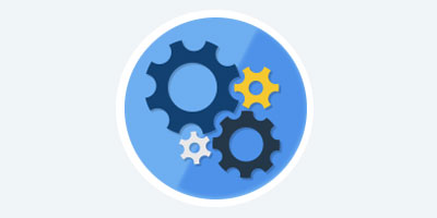 task icon: illustration of gears in motion