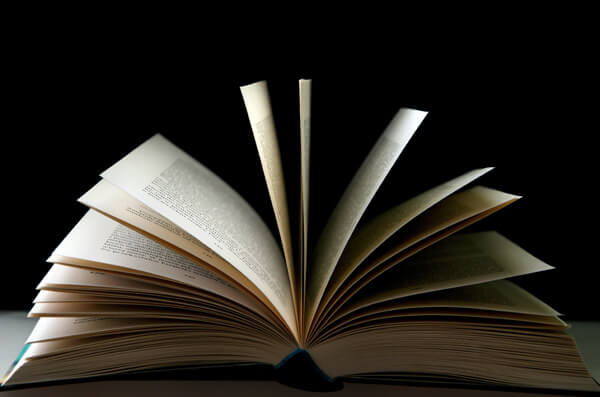 A book open on a table