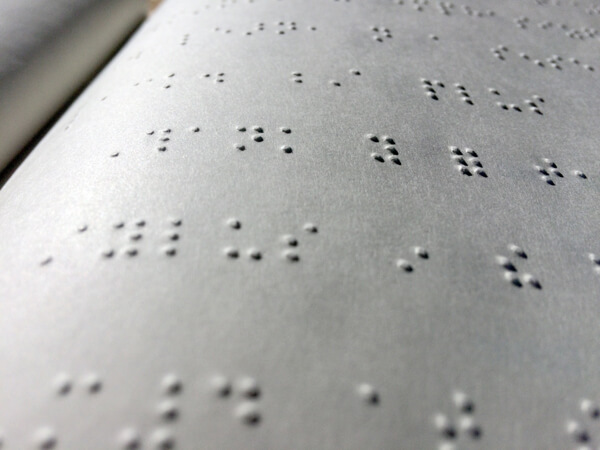 A braille printed page