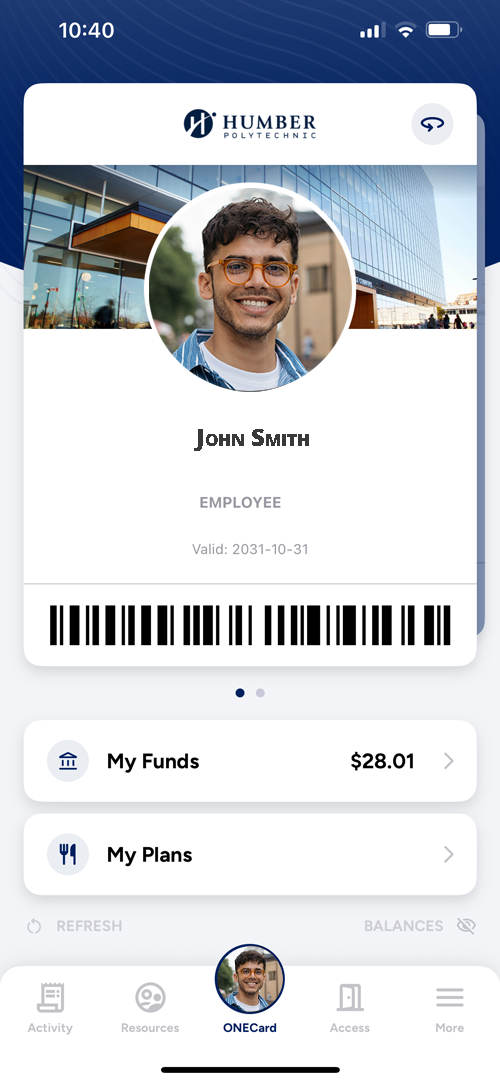 Screenshot of Avro Mobile app main page.