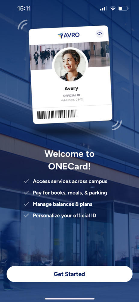 Screenshot of Get Started screen
