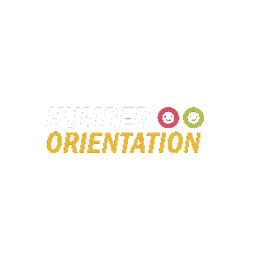 Humber Orientation text animating to the left with 2 smiley emotes
