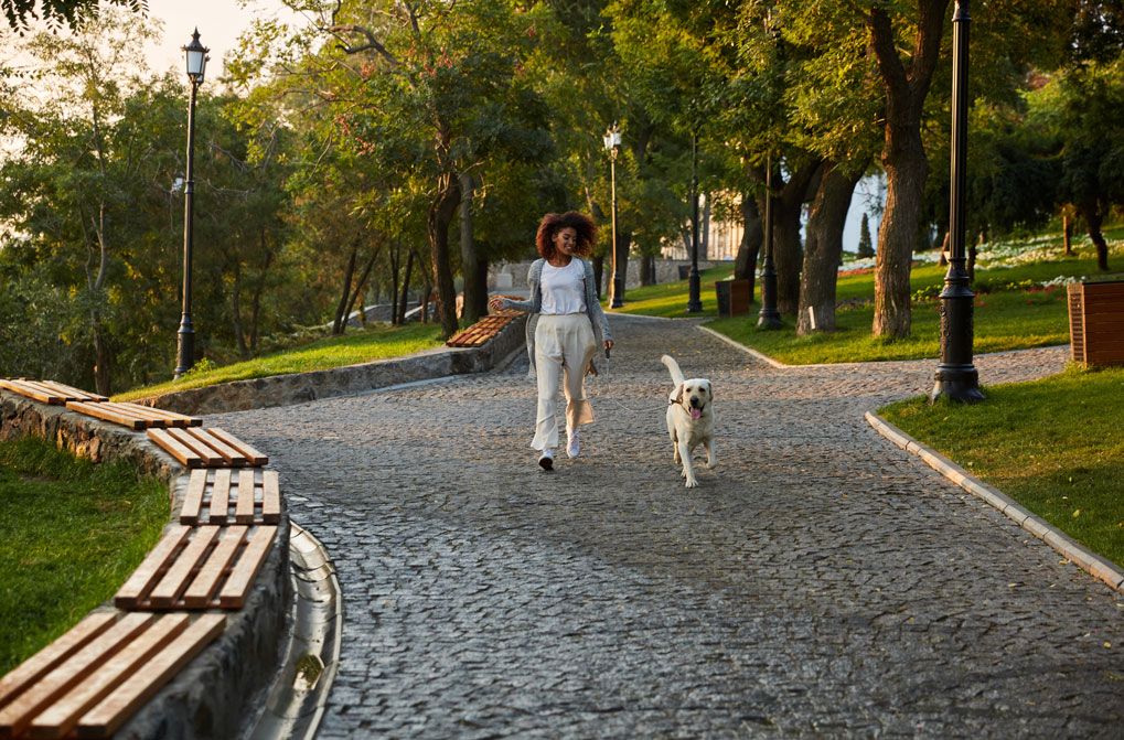 employees gathered around smiling in office