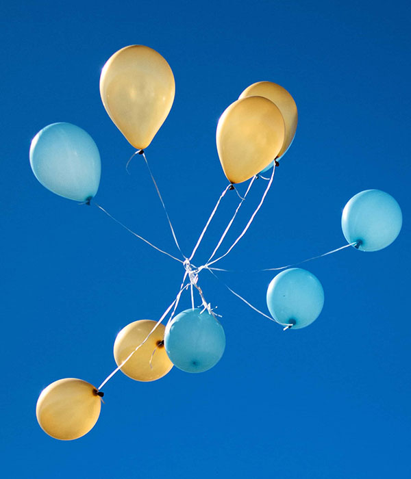 balloons in an air