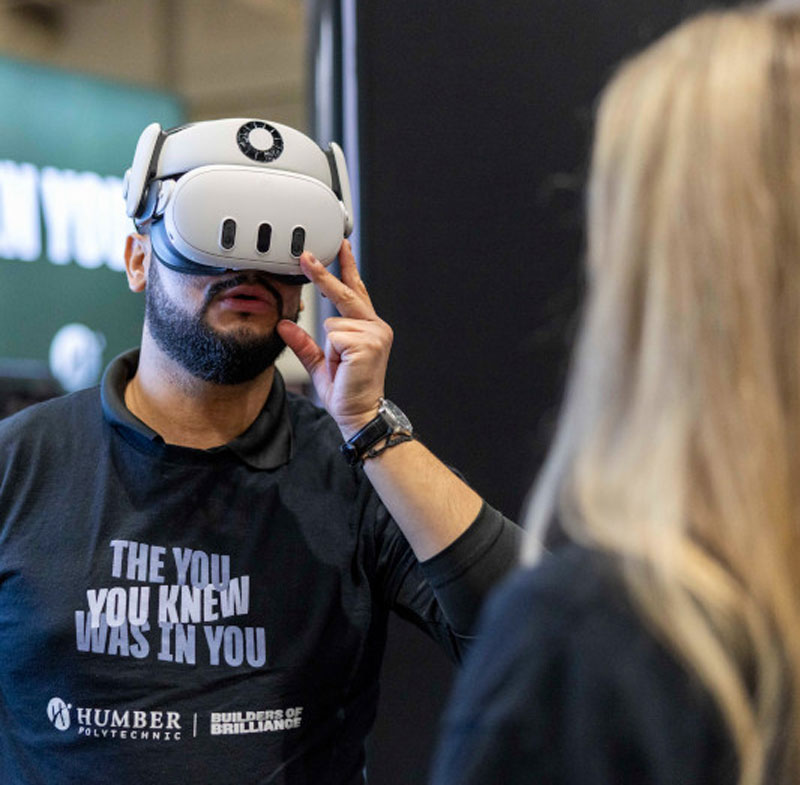 Person wearing VR headset
