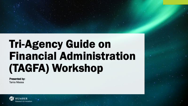 Tri-Agency Guide on Financial Administration (TAGFA) Workshop
