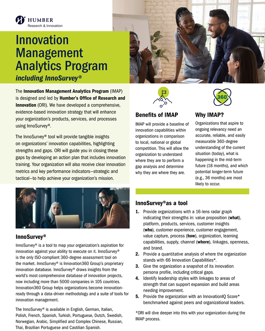 Cover of Innovation Management Analytics Program Handout