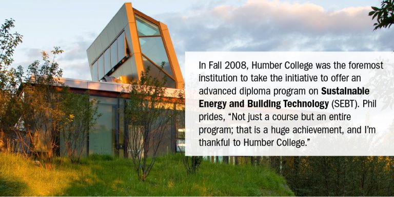 Humber’s Centre for Urban Ecology, an example of a sustainable building. Photo by Humber College
