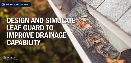 Design and Simulate Leaf Guard to Improve Drainage Capability. Image of sample leaf guard over rain gutter.