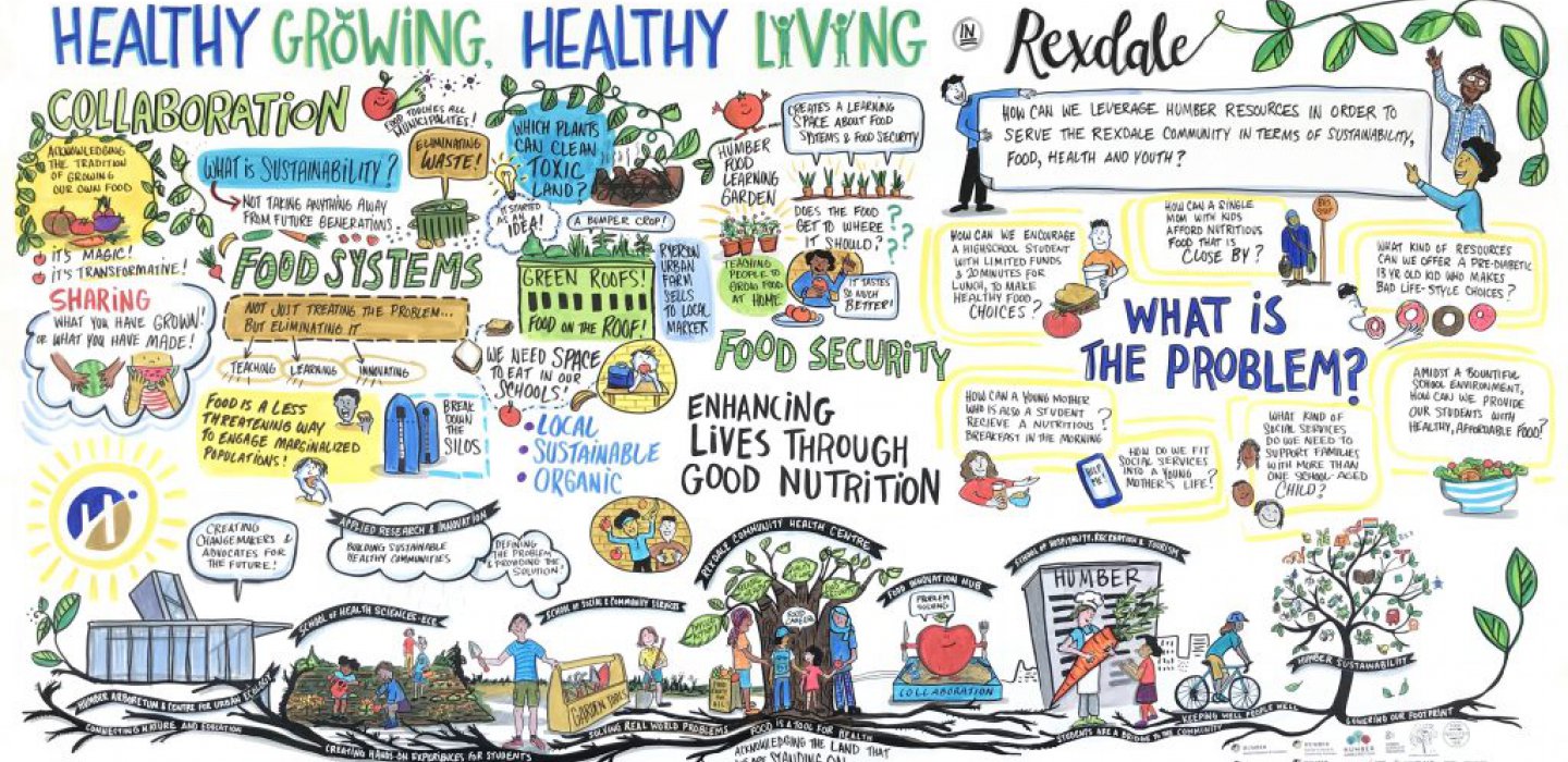 Healthy living illustration collage