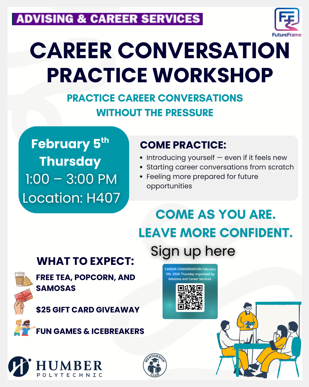 Poster for Career Conversation Practice Workshop