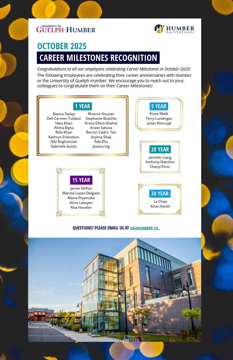 List of employees celebrating Career Milestones in October List of employees celebrating Career Milestones in October