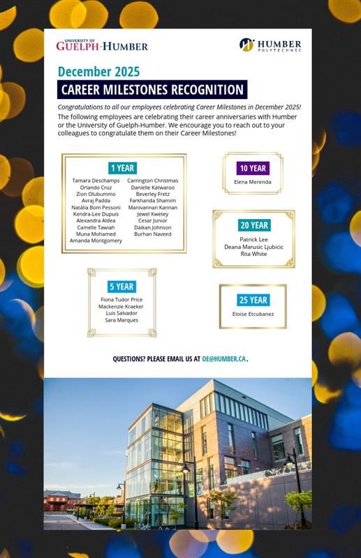 List of employees celebrating Career Milestones in December List of employees celebrating Career Milestones in December