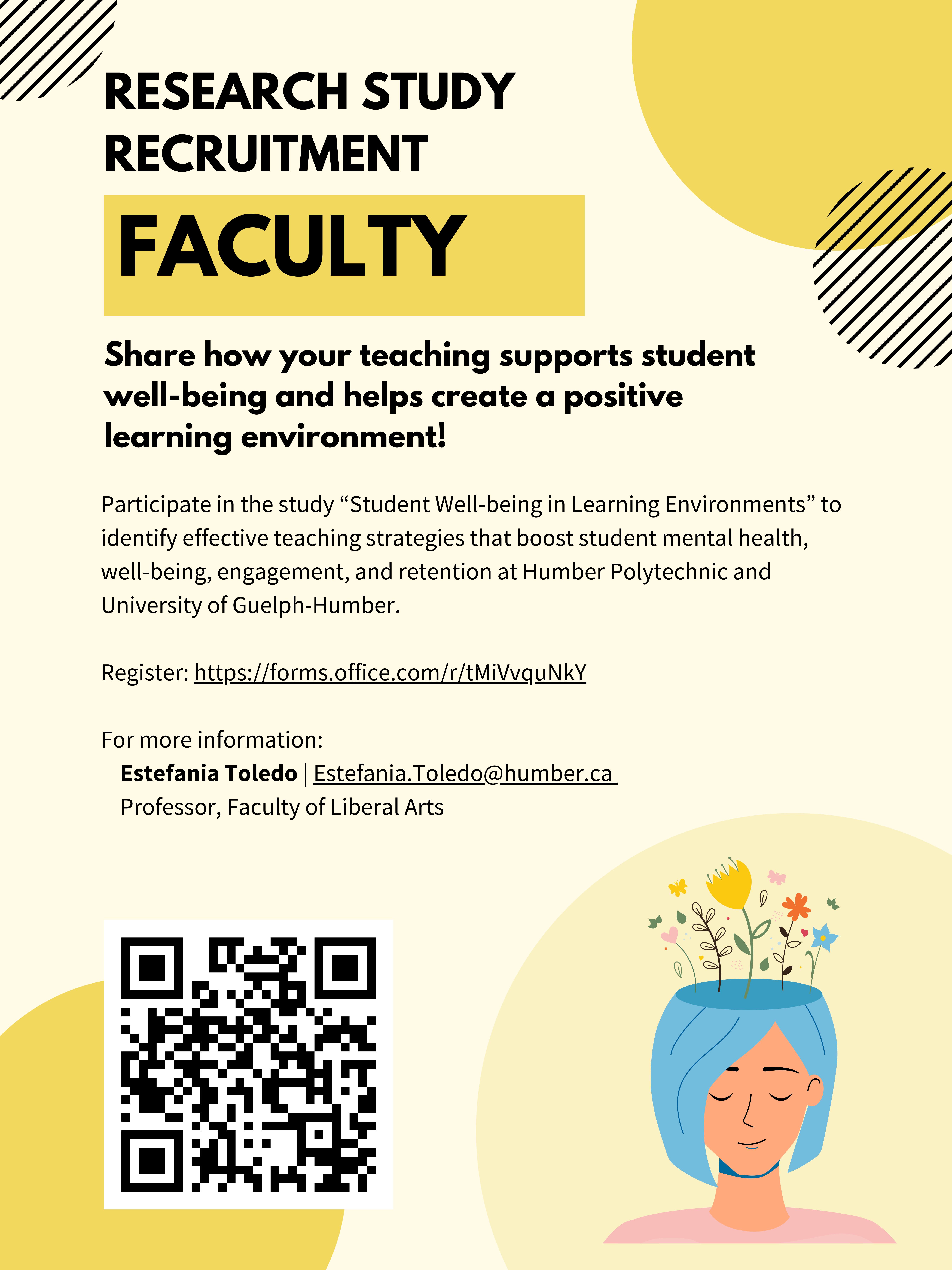 Poster for Research Study: Student Well-Being in Learning Environments