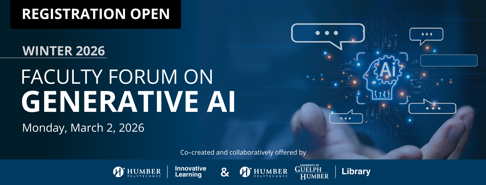Banner for Faculty Forum on Generative Artificial Intelligence (GenAI)