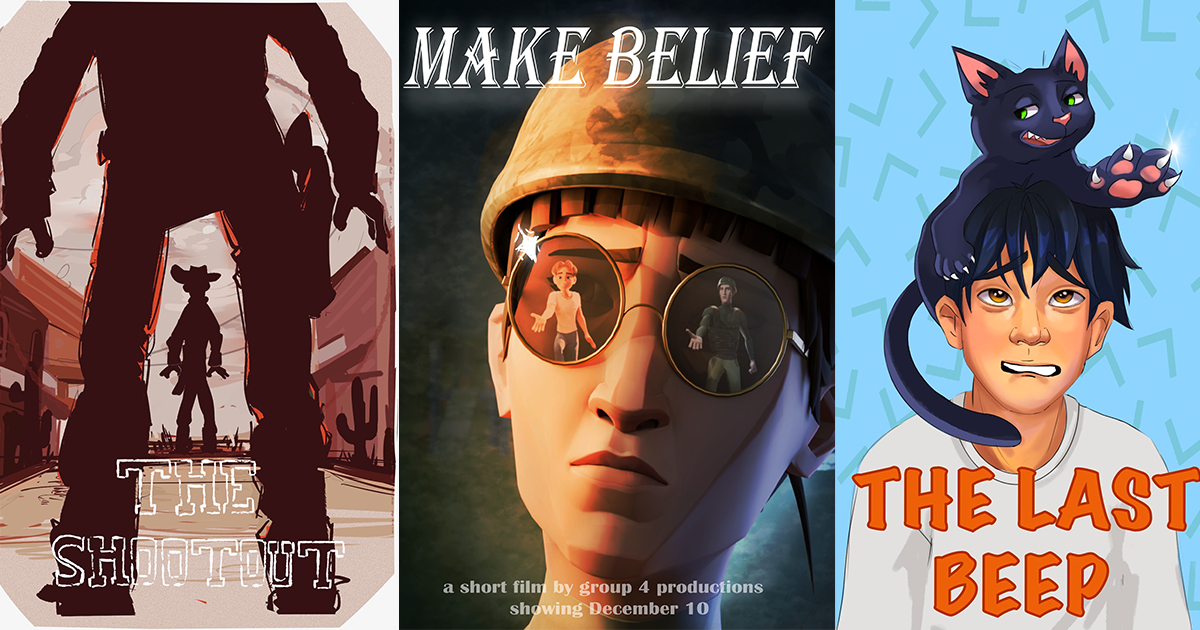 Poster design showcasing work from 3D Animation students