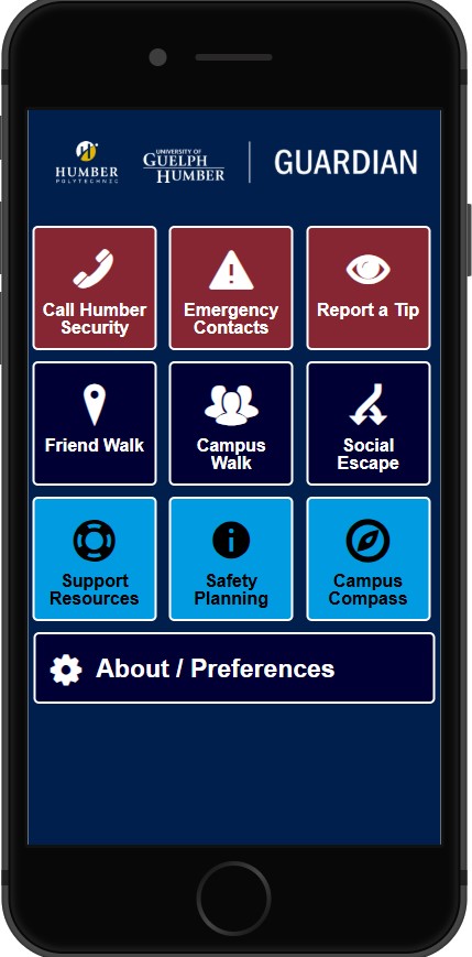 Mobile screenshot of Humber Guardian app.